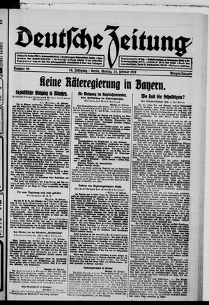Deutsche Zeitung on Feb 24, 1919