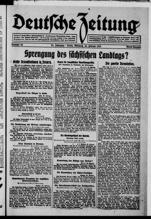 Deutsche Zeitung vom 26.02.1919