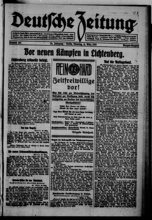 Deutsche Zeitung on Mar 11, 1919