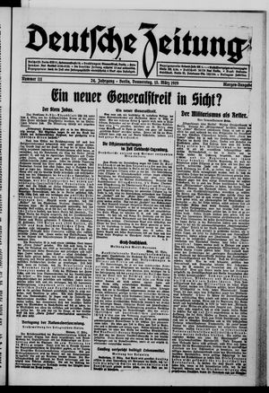 Deutsche Zeitung on Mar 13, 1919