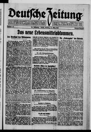 Deutsche Zeitung on Mar 16, 1919
