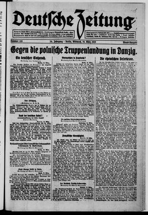 Deutsche Zeitung on Mar 19, 1919