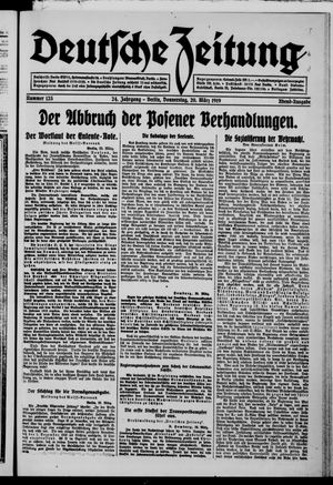 Deutsche Zeitung on Mar 20, 1919