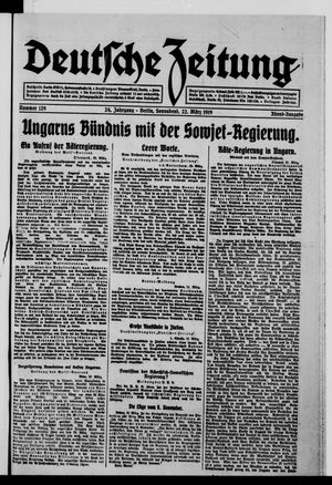 Deutsche Zeitung vom 22.03.1919