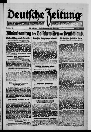 Deutsche Zeitung on Mar 29, 1919