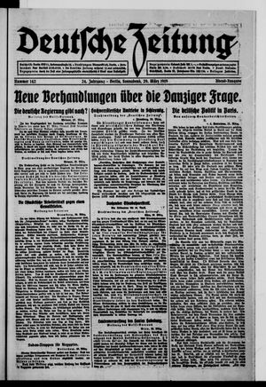 Deutsche Zeitung on Mar 29, 1919