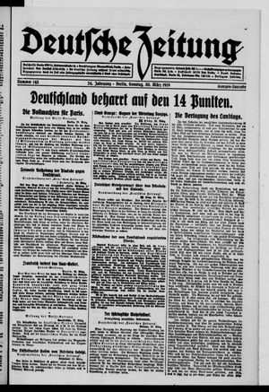 Deutsche Zeitung on Mar 30, 1919