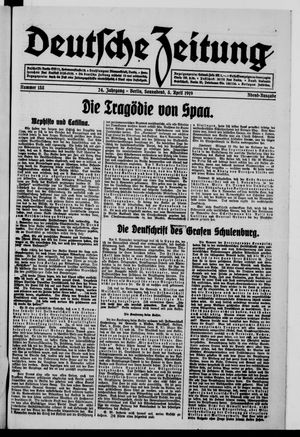 Deutsche Zeitung on Apr 5, 1919