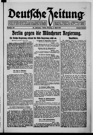 Deutsche Zeitung on Apr 8, 1919