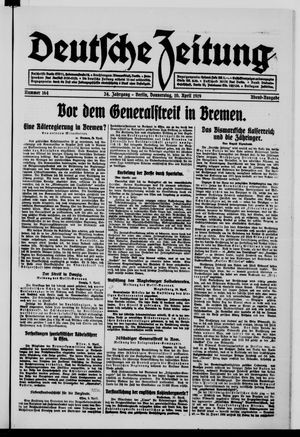 Deutsche Zeitung on Apr 10, 1919
