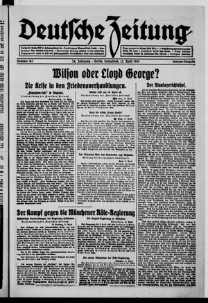 Deutsche Zeitung on Apr 12, 1919