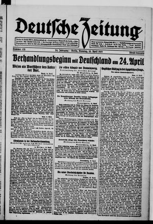 Deutsche Zeitung on Apr 15, 1919