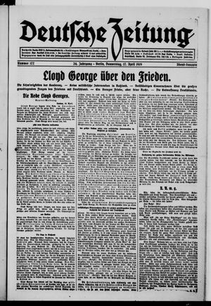 Deutsche Zeitung on Apr 17, 1919