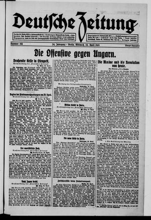 Deutsche Zeitung on Apr 23, 1919