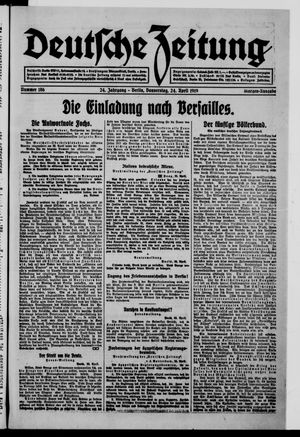 Deutsche Zeitung vom 24.04.1919