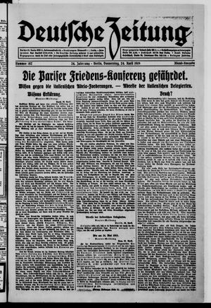 Deutsche Zeitung on Apr 24, 1919