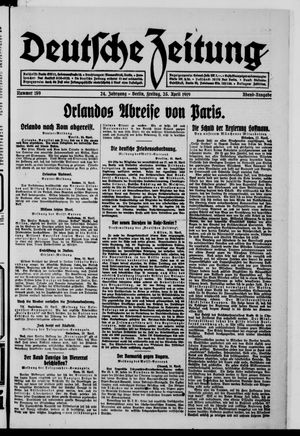 Deutsche Zeitung on Apr 25, 1919