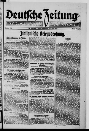 Deutsche Zeitung on Apr 26, 1919