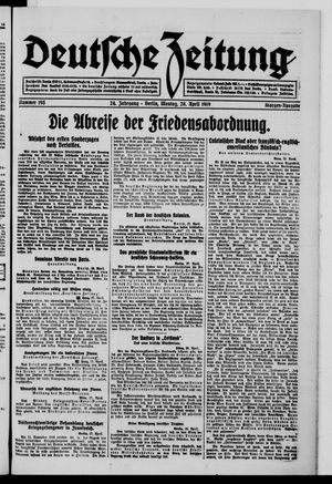 Deutsche Zeitung on Apr 28, 1919