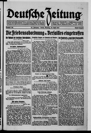 Deutsche Zeitung on Apr 29, 1919