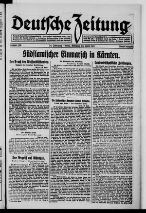 Deutsche Zeitung on Apr 30, 1919