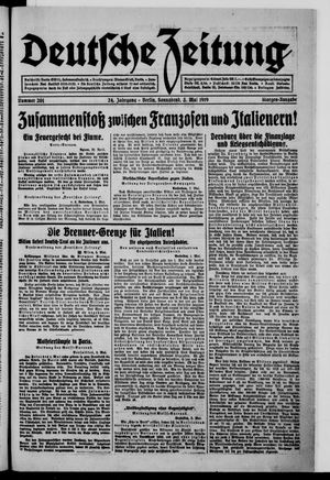 Deutsche Zeitung vom 03.05.1919