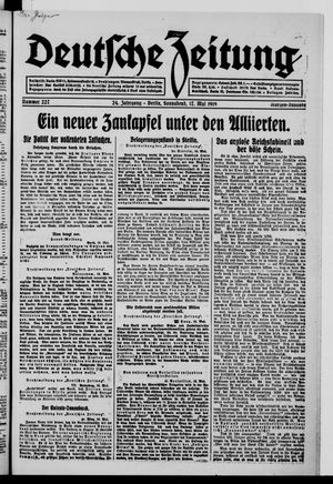 Deutsche Zeitung on May 17, 1919