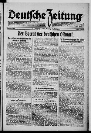 Deutsche Zeitung vom 27.05.1919