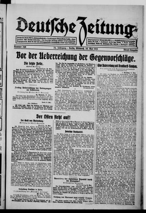 Deutsche Zeitung on May 28, 1919