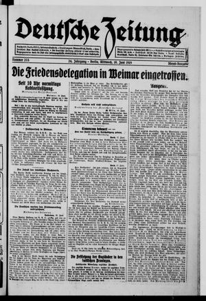 Deutsche Zeitung vom 18.06.1919