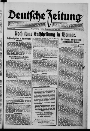 Deutsche Zeitung vom 19.06.1919