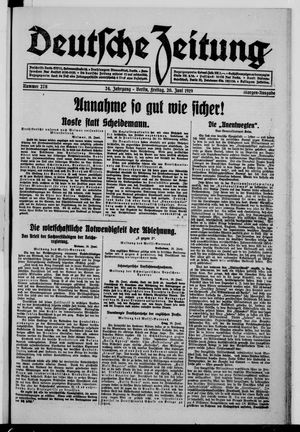 Deutsche Zeitung vom 20.06.1919