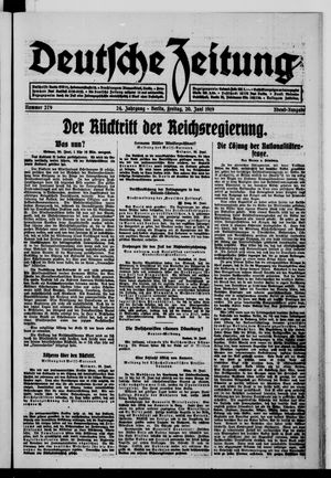 Deutsche Zeitung vom 20.06.1919