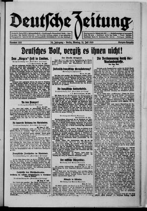 Deutsche Zeitung on Jul 21, 1919