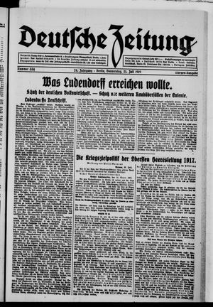 Deutsche Zeitung vom 31.07.1919
