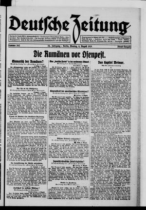 Deutsche Zeitung vom 04.08.1919