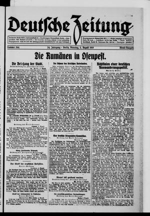 Deutsche Zeitung on Aug 5, 1919