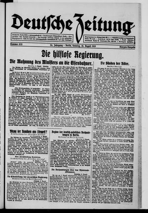 Deutsche Zeitung on Aug 10, 1919
