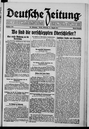 Deutsche Zeitung vom 27.08.1919