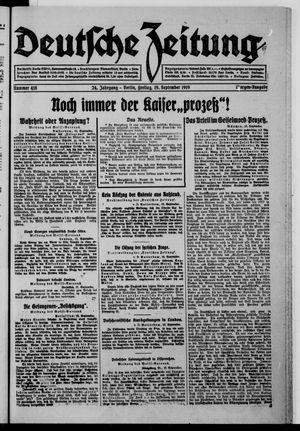 Deutsche Zeitung vom 19.09.1919