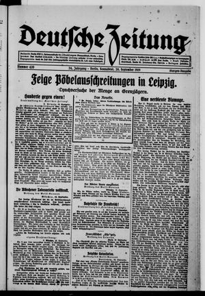 Deutsche Zeitung on Sep 20, 1919