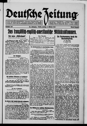 Deutsche Zeitung vom 03.10.1919