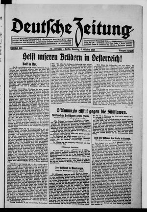 Deutsche Zeitung vom 05.10.1919