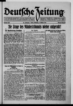 Deutsche Zeitung vom 08.10.1919
