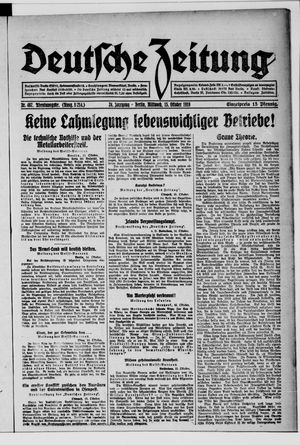 Deutsche Zeitung vom 15.10.1919