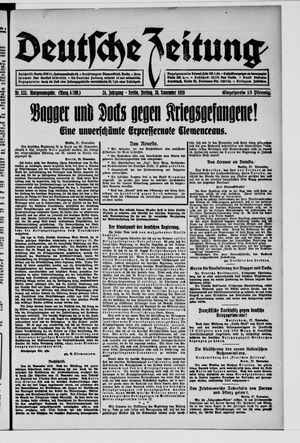 Deutsche Zeitung on Nov 28, 1919