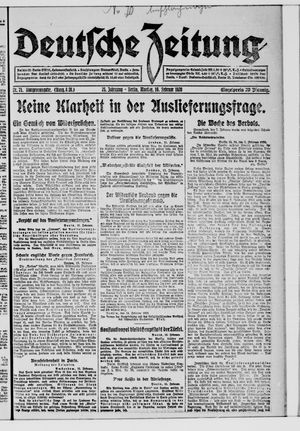 Deutsche Zeitung on Feb 16, 1920