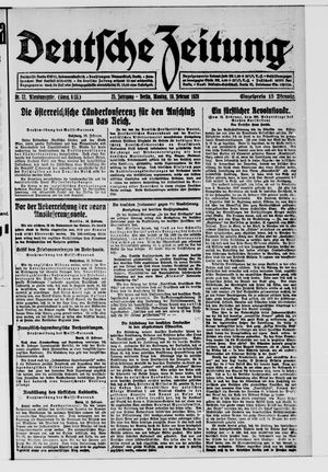 Deutsche Zeitung on Feb 16, 1920
