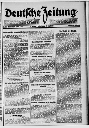 Deutsche Zeitung vom 29.08.1920