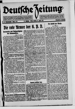 Deutsche Zeitung vom 23.01.1921